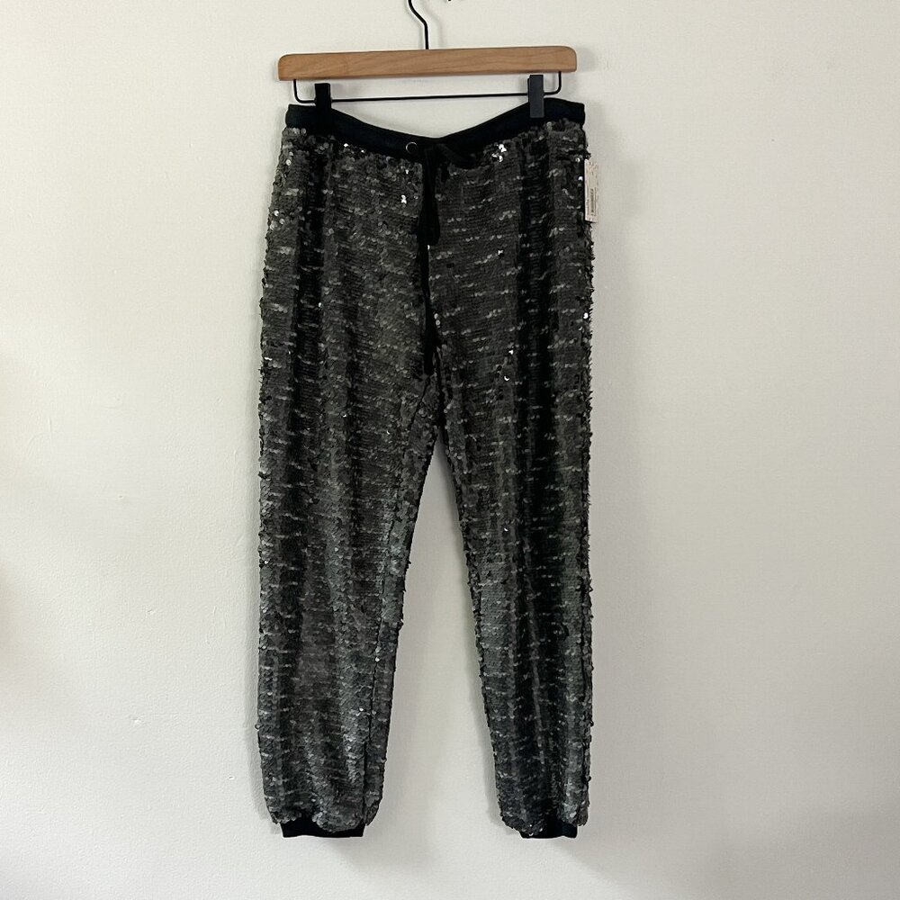 free people / flaw NWT // gray sequin joggers S